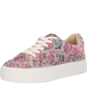 Betsey Johnson Pink and Blue Floral Sneakers
